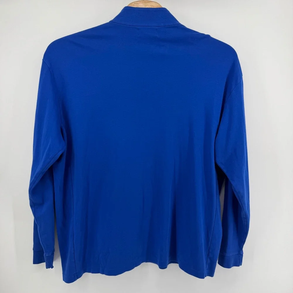 Polo Ralph Lauren Pullover Mens 2XLT Blue Pima Cotton Quarter Zip Tall Pony Logo